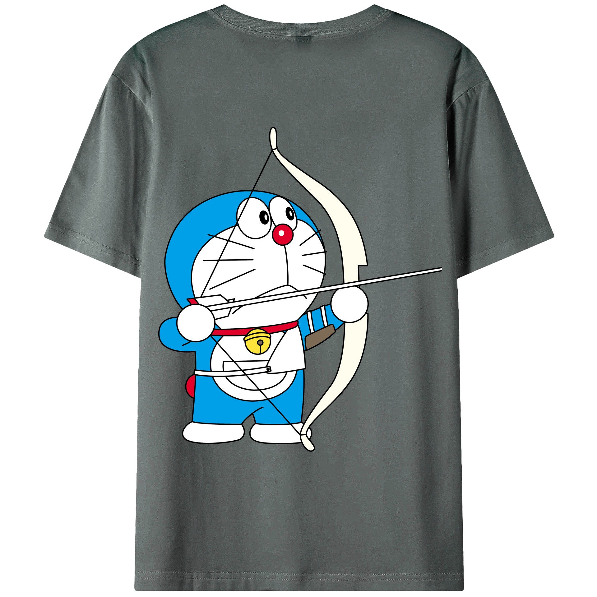 （画像用） ドラえもん Doraemon 綿100％ メンズ半袖Tシャツ（バックプリント） 通気性